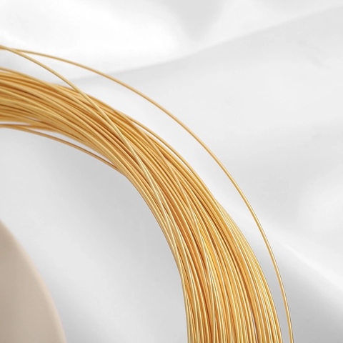 Cable de Joyería de Cobre Chapado en Oro de 18K Línea Dura Trenzada Retención de Color Accesorios de Bricolaje para Joyas