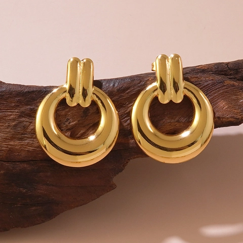 Modern Stainless Steel Geometric Stud Earrings For Women Gold Plated Minimalist Abstract Spiral Twisted Fashion Jewelry Earrings