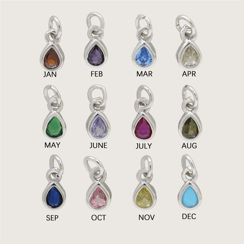 Messing 18K Verguld Waterdruppel Geboortesteen Hanger Peer Slijpvorm Zirkonia DIY Sieraden Charm Voor Vrouwen Ketting Maken