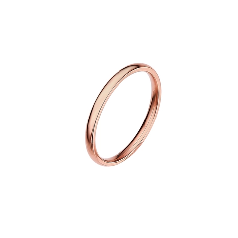 Bague Anneau Simple en Acier Inoxydable Minimaliste Plaqué Or 18K Or Rose Argent Poli Haute Brillance Bijoux Imperméables Femme
