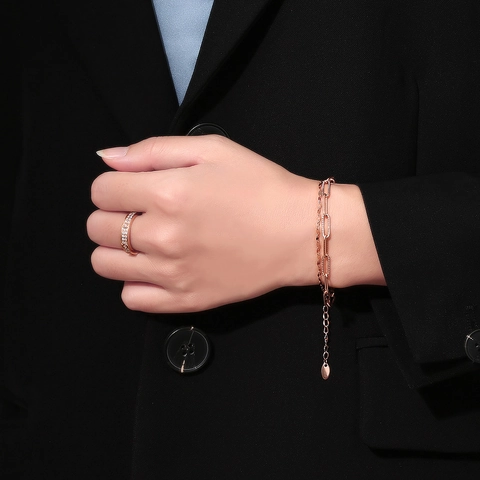 Pulsera de Acero Inoxidable de Doble Capa de Moda para Mujer Colgante de Estrella Cara Sonriente Joyería de Pulsera de Cadena Grabada Lucky de Acero de Titanio