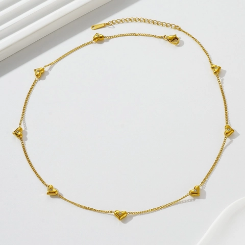 Titanstahl Herzform Schmuckset Strass Anhänger Halskette Armband Ohrstecker Für Damen Frisch Minimalistischer Schmuck