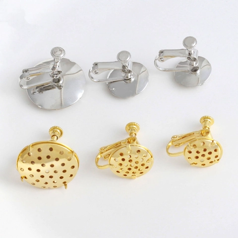 Convertitori Clip Orecchini in Rame Placcato Oro 14K a Maglia Rotonda Spirale DIY Componenti per Gioielli per Orecchie Senza Buco
