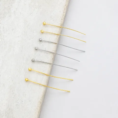 Copper Ball Head Pins For Jewelry Making DIY Craft Supplies Electroplated Beading Findings Minimalist Metallic Accessories