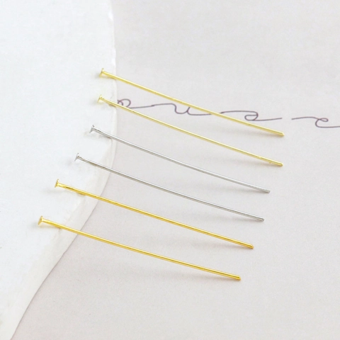 Copper T Pins Flat Head Pins Gold Silver Plated Jewelry Making Findings For Beading Earrings Bracelet DIY Accessories