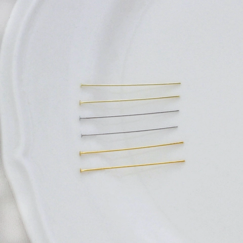 Copper T Pins Flat Head Pins Gold Silver Plated Jewelry Making Findings For Beading Earrings Bracelet DIY Accessories