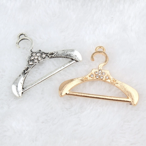 DIY Creatieve Kledinghanger Vorm Legering Strass Hangers Sieraden Maken Accessoires Goud Antiek Zilver Vergulde Hanger Charms Dames