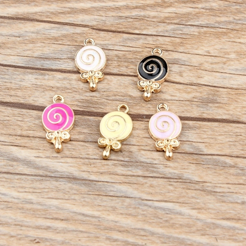 Enamel Alloy Lollipop Charms For DIY Jewelry Making Bracelet Necklace Pendant Cute Cartoon Candy Accessories