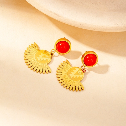 Vintage High End Stainless Steel Butterfly Earrings For Women 18K Gold Plated Geometric U-Shape Rhinestone Artificial Pearl Stud Earrings Trendy Jewelry Gift
