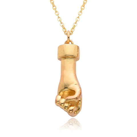 Vintage Gold Plated Copper Hand Gesture Hamsa Hand Pendant Necklace Evil Eye Zirconia Chain Necklace Women Jewelry Gift
