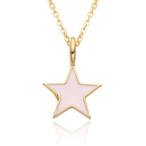 Mode Westliche Kupfer Tropföl Fünfzackiger Stern Anhänger Halskette Damen Mehrfarbige Emaille Stern Schlüsselbein Kette Schmuck