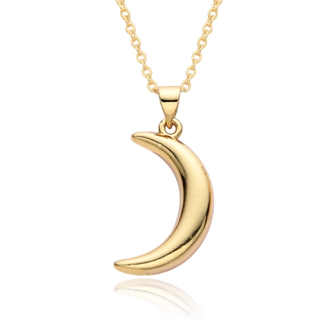 Minimalist Copper Gold Plated Moon Star Pendant Necklace For Women Zirconia Inlaid Niche Design Clavicle Chain Jewelry Gift