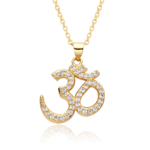 Mode Vergoldet Kupfer Zirkonia Religiöse Anhänger Halskette Für Damen Om Eiffelturm Engel Stern Charme Schmuck Geschenk