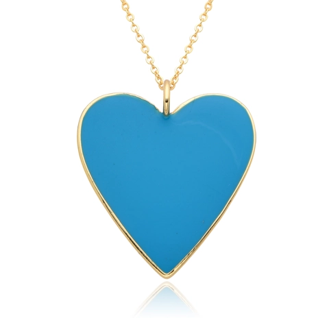 Fashion Gold Plated Copper Heart Pendant Necklace For Women Colorful Drip Oil Enamel Minimalist Jewelry Valentine's Gift