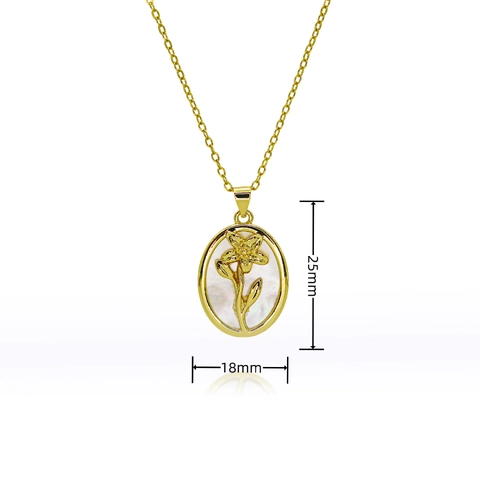 Collier Pendentif Fleur en Cuivre Vintage pour Femme Élégant Ovale Tournesol Rose Incrustation de Perles Artificielles Bijoux