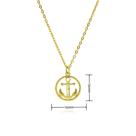 Gold Plated Copper Zirconia Nautical Necklace For Women Anchor Rudder Moon Sword Pendant Fashion Clavicle Chain Jewelry