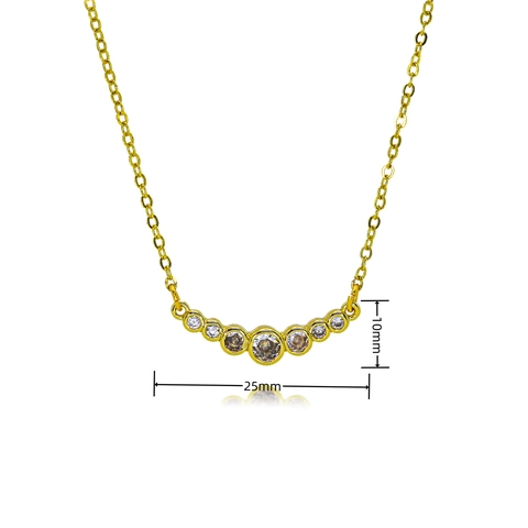 Fashion Gold Plated Copper Colorful Zirconia Pendant Necklace For Women Elegant Heart Geometric O-Chain Statement Jewelry