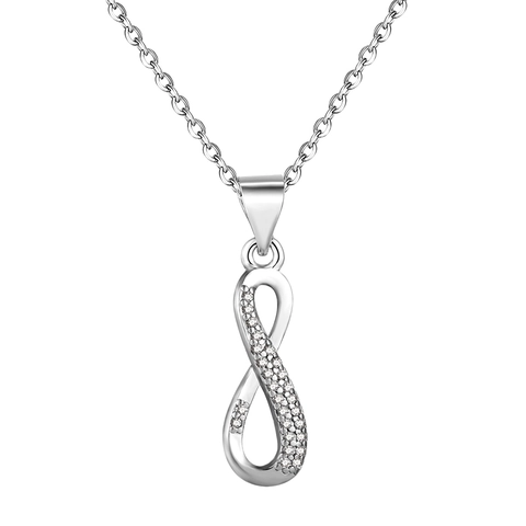 Mode Minimalistisch Unendlichkeitssymbol Anhänger Halskette Damen Kupfer Zirkonia Eingelegt Gold Silber Plattiert Schmuck