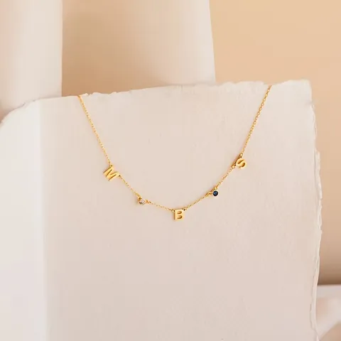Collana in Acciaio Inossidabile con Pietra Portafortuna 26 Lettere Iniziali Placcata in Oro Catena della Clavicola da Donna Gioielli Moda Strass Regalo