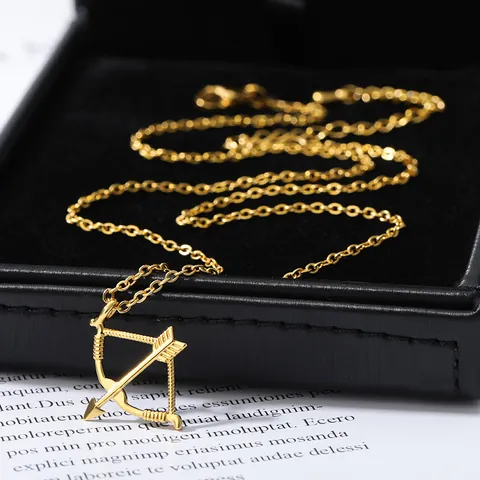 Fashion 304 Stainless Steel Pendant Necklace Gold Plated Cupid Arrow Tree Of Life Butterfly Volleyball Sport Jewelry For Unisex
