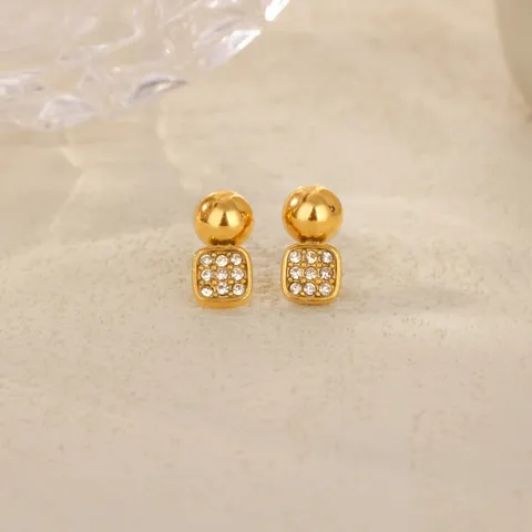 Boucles d'Oreilles Clous en Acier Inoxydable Perle Artificielle Strass Étoile Cœur Petites Boucles d'Oreilles Géométriques Vintage Douces pour Femme