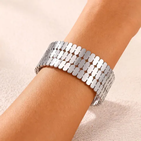Bracciale Rigido Largo in Acciaio Inossidabile Geometrico per Donna Cuore Cavo Fiore Conchiglia Viso Sole Vintage Personalizzato Aperto Regolabile