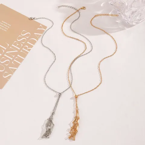 Vintage Interchangeable Natural Stone Crystal Cage Pendant Necklace Geometric Metal Mesh Tassel Chain Necklace For Women Jewelry