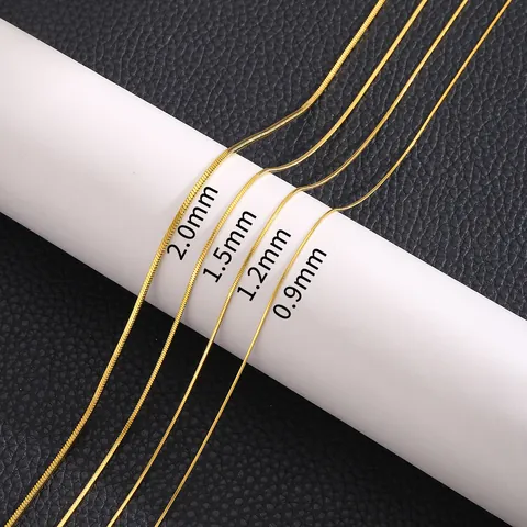 Minimalist Stainless Steel Necklace Chain Women Gold Silver Plated Snake Box Rope Link Adjustable Jewelry Chain No Pendant