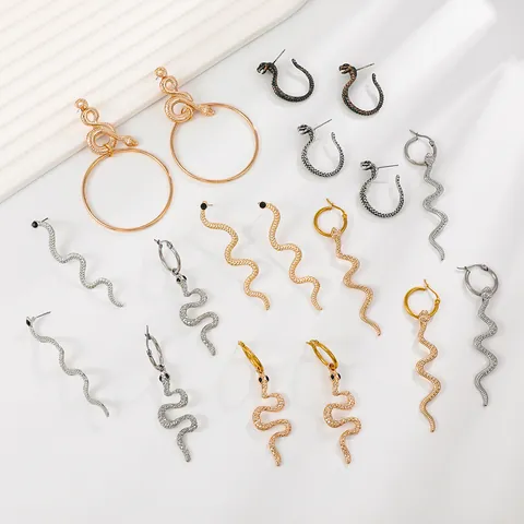 Punk Vintage Snake Dangle Earrings For Women Alloy Cobra Animal Hoop Drop Earrings Gothic Personalized Jewelry
