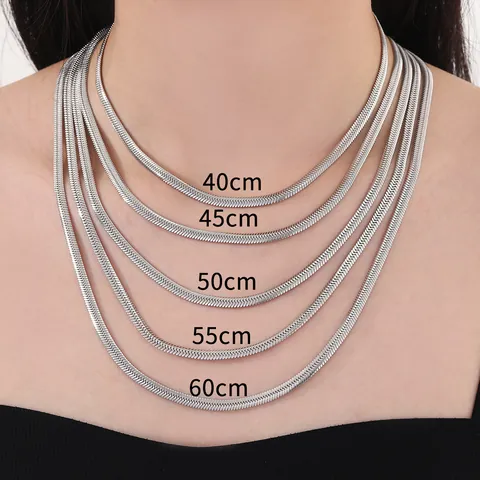 Collana a Catena a Serpente Piatta in Acciaio Inossidabile per Uomo Donna Placcata in Oro Minimalista Gioielli Fai da Te