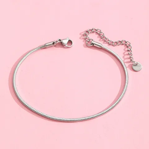 Bracciale in Acciaio Inossidabile Minimalista Donna Boho Catena Corda Serpente Figaro Paperclip Regolabile Oro Argento Gioielli