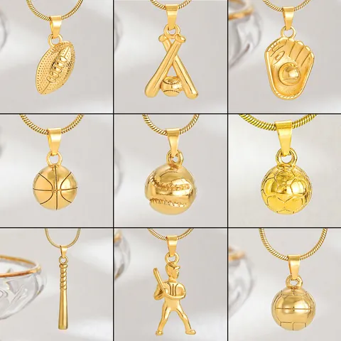 Collana con Ciondolo Sportivo in Acciaio Inossidabile per Uomo Donna Pallacanestro Calcio Baseball Guantone da Pugilato Atleta Gioielli