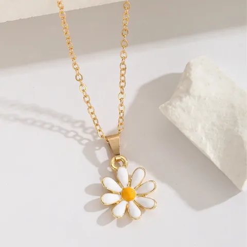 Dolce Collana con Pendente a Forma di Conchiglia Fiore Cuore Occhio in Lega Dorata Catena a O con Perla d'Imitazione Gioielli da Donna