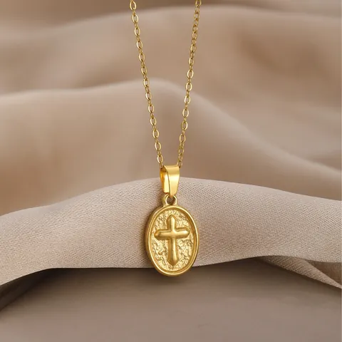 Women Fashion Gold Plated Stainless Steel Alloy Necklace Bowknot Shell Cross Cartoon Pendant Jewelry Bracelet Gift