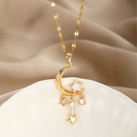 Fashion Stainless Steel Bowknot Heart Pendant Necklace For Women Gold Silver Plated Zirconia Tassel Choker Jewelry