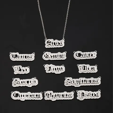 Collana con Ciondolo Costellazione Gotica Catena a O in Acciaio Inossidabile Placcato Oro Argento Segno Zodiacale Donna Gioielli