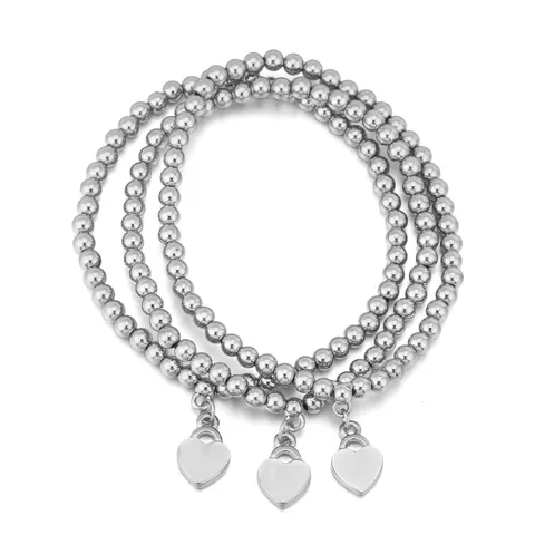 Braccialetto alla Moda in Lega con Strass e Perline per Donna Multistrato Cuore Foglia Mano di Fatima Bracciale Gioielli