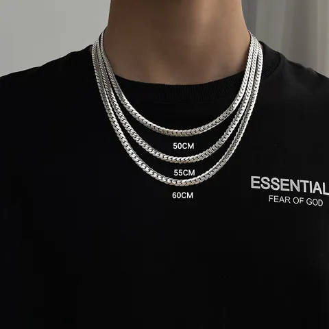 Men Stainless Steel Cuban Link Necklace Polished Wide NK Chain Hip Hop Streetwear Jewelry For Unisex Casual Party Accessorie