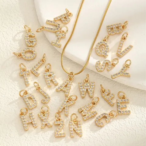 Collana Con Pendente Lettera Iniziale In Acciaio Inossidabile Da Donna Gioielli In Oro Con Zirconia