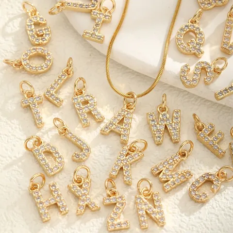 Collana Con Pendente Lettera Iniziale In Acciaio Inossidabile Da Donna Gioielli In Oro Con Zirconia