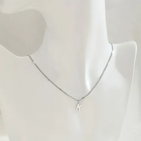 Collana Con Pendente a Lettera In Acciaio Inossidabile Per Donna Gioielli Argento Con Alfabeto Minimalista Regalo Quotidiano