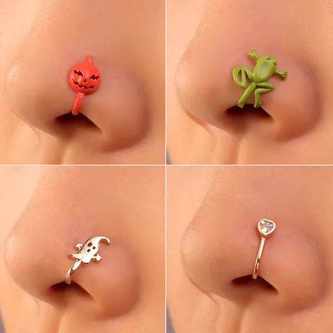 Nasenmanschette Ohne Piercing Gefälschter Nasenring Kupfer Zirkonia Verstellbar U-Förmiger Körperschmuck Für Frauen