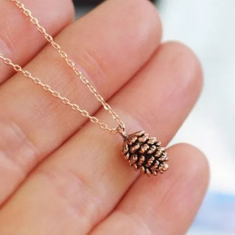Pine Cone Pendant Necklace Alloy 3D Retro Natural Plant Design Fashion Jewelry For Women Girls