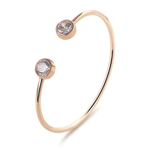 Minimalistisches Offenes Armband Metalllegierung Rund Zirkonia Verstellbar Armreif Elegante Schmuck Damen Täglich