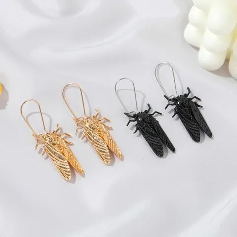 Orecchini Insetto in Lega Vintage Anello Scarabeo Cicala Spilla Ape Collana Forbice Gioielli Animali Retro Donna Accessorio