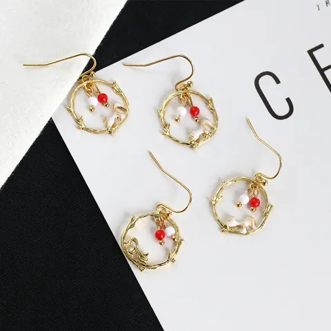 Pendientes Colgantes Asimétricos Simples Coreanos Con Poste de Acero Inoxidable Borla de Aleación Joyería Colorida para Mujeres Fiesta