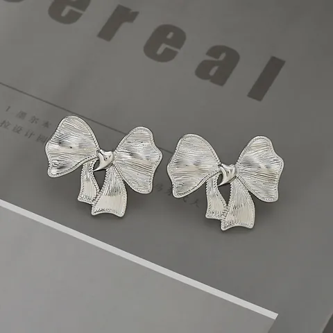 Vintage Schleife Ohrstecker Für Damen Kupfer Gebürstetes Metall Herz Zirkonia Ohrringe Mit 925 Sterlingsilber Stift Modeschmuck