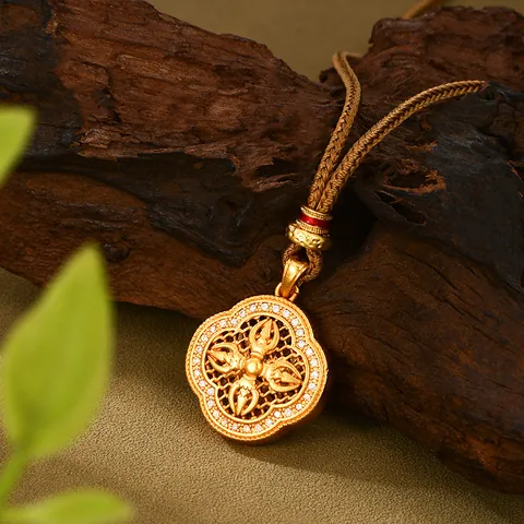 Collana Con Pendente In Rame Placcato Oro In Stile Cinese Per Donna Gioielli Di Benedetto Retrò Cavo Zucca Pixiu Loto Zircone Intarsiato