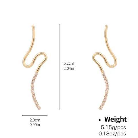 Geometric Artistic Copper Hoop Earrings For Women Abstract Face Line Zirconia Artificial Pearl Earrings With Stainless Steel Earring Post Jewelry