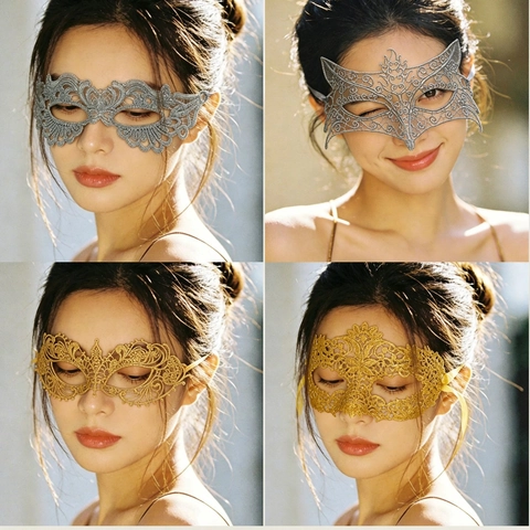 Spitzen Maskerade Maske Ausgehöhlte Party Augenmaske Halloween Kostüm Requisiten Glitzer Phönix Fuchs Stil